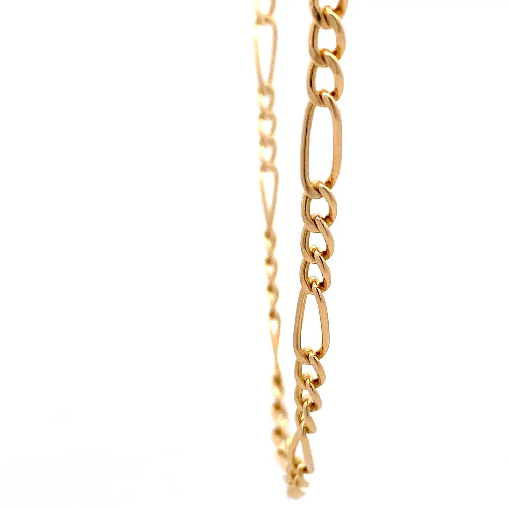 Cadena de Oro Amarillo 18K Fígaro 3x1