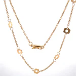 Cadena de Oro Amarillo 18K Limada con Dijes Flores