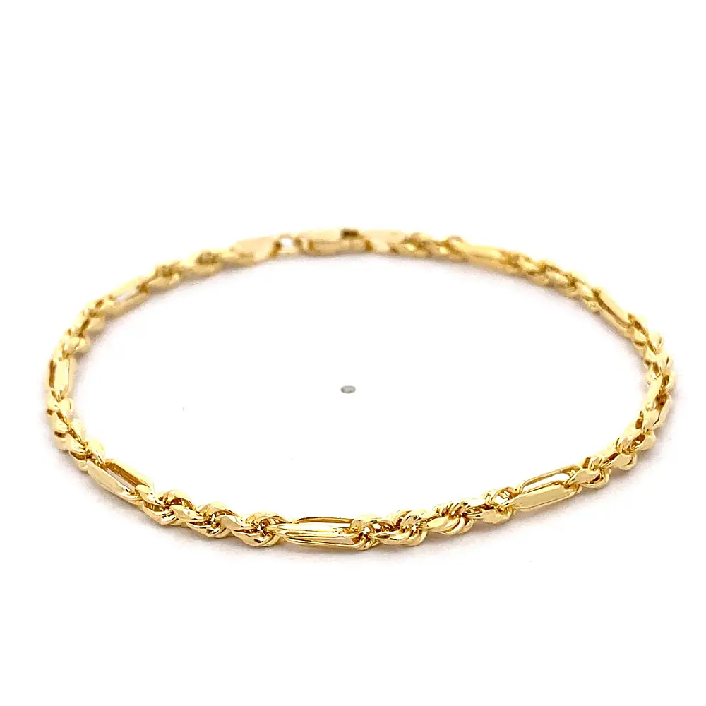 Pulsera de Oro Amarillo 18K Tourbillon con Eslabones Calados