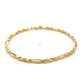 Pulsera de Oro Amarillo 18K Tourbillon con Eslabones Calados