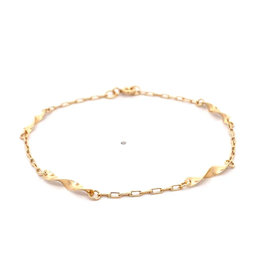 Pulsera de Oro Amarillo 18K Limada con Espirales