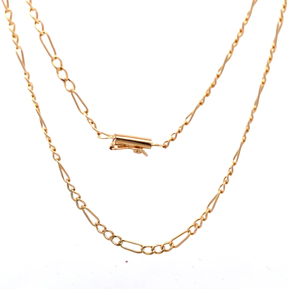 Cadena de Oro Amarillo 18K Fígaro 3x1