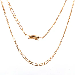 Cadena de Oro Amarillo 18K Fígaro 3x1