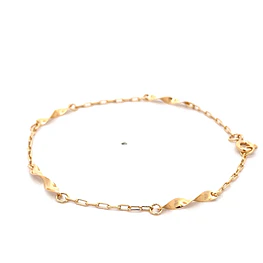 Pulsera de Oro Amarillo 18K Limada con Espirales