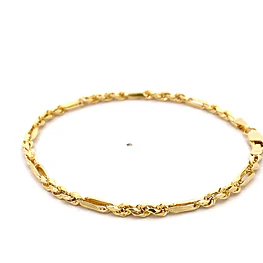 Pulsera de Oro Amarillo 18K Tourbillon con Eslabones Calados