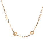 Cadena de Oro Amarillo 18K Limada con Dijes Flores