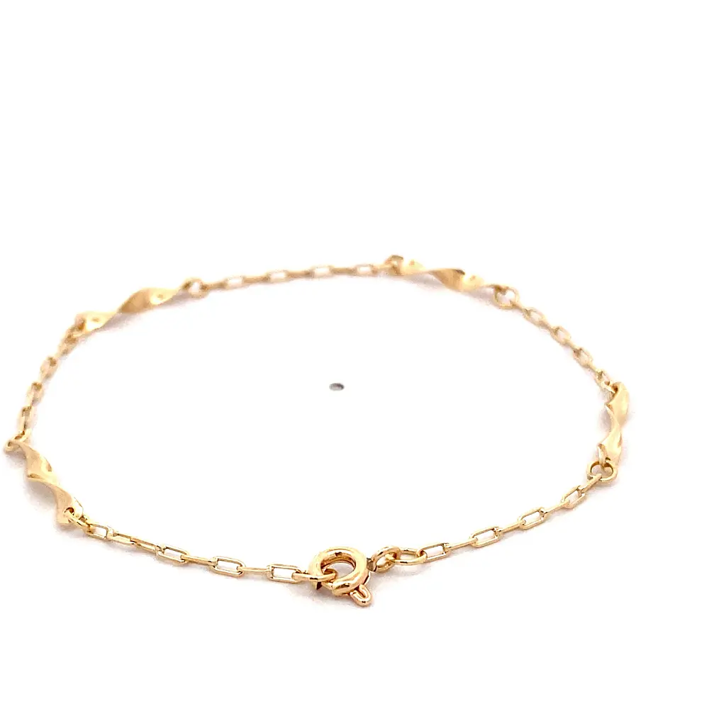 Pulsera de Oro Amarillo 18K Limada con Espirales