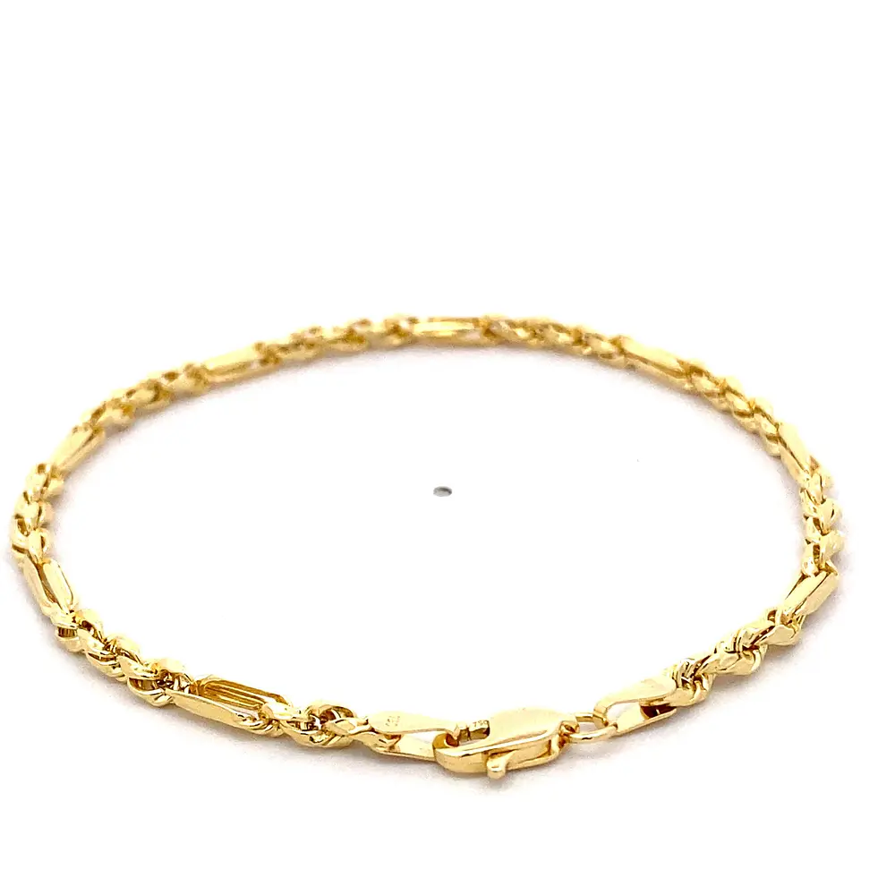 Pulsera de Oro Amarillo 18K Tourbillon con Eslabones Calados