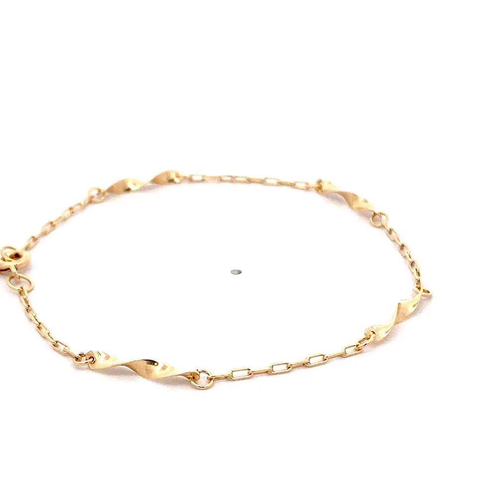 Pulsera de Oro Amarillo 18K Limada con Espirales