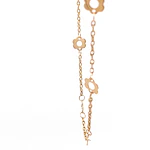 Cadena de Oro Amarillo 18K Limada con Dijes Flores