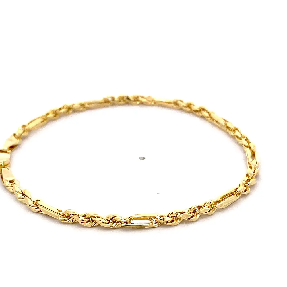 Pulsera de Oro Amarillo 18K Tourbillon con Eslabones Calados