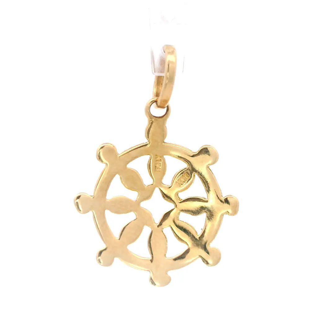 Colgante de Oro Amarillo 18K Timón Calado