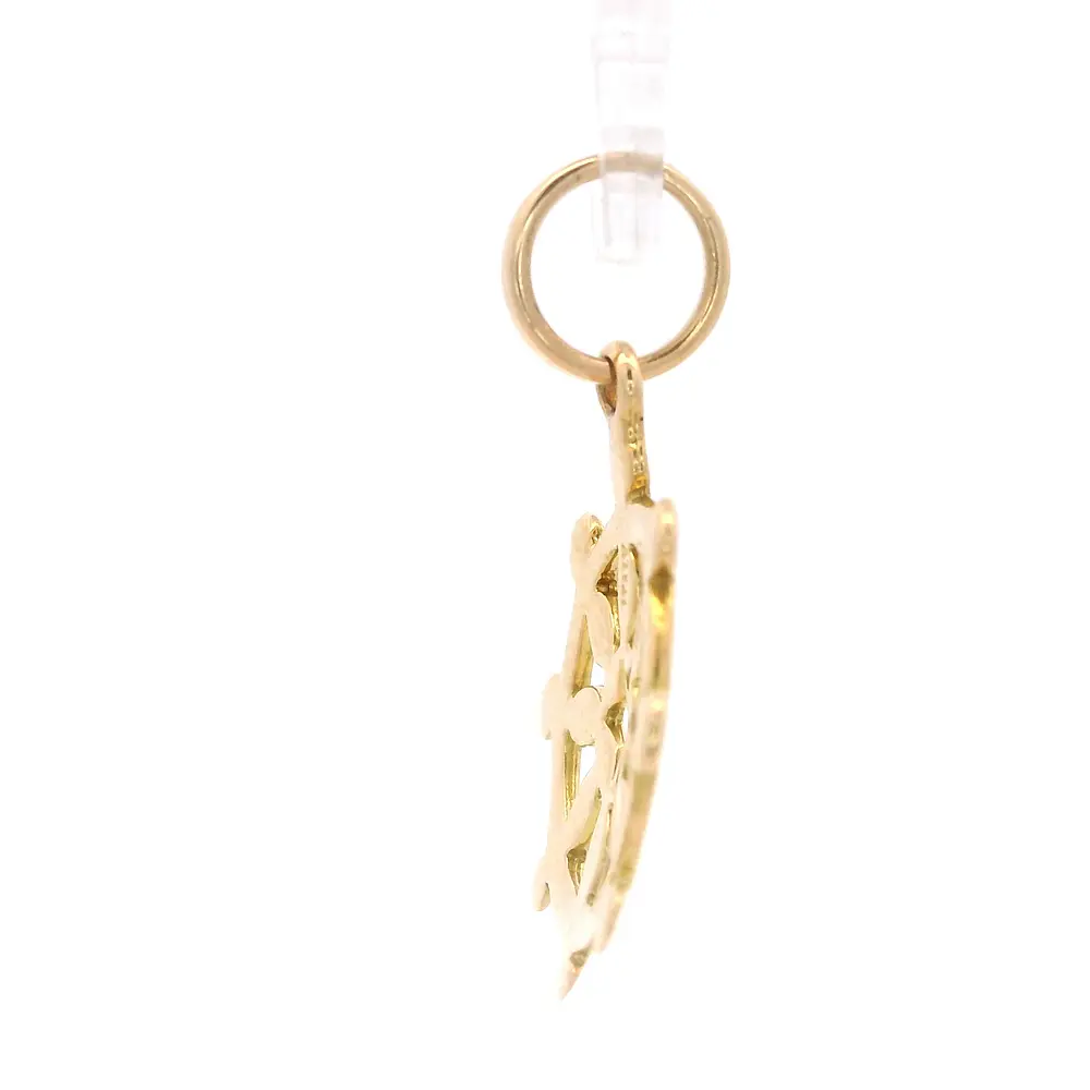 Colgante de Oro Amarillo 18K Timón Calado