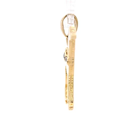 Colgante de Oro Amarillo 18K Perro con Micropiedras Incoloras