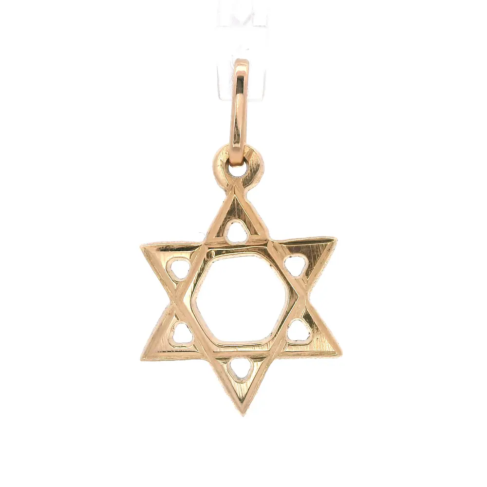 Colgante de Oro Amarillo 18K Estrella de David