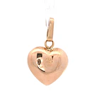 Colgante de Oro Rosado 18K Corazón Bombe Tallado 