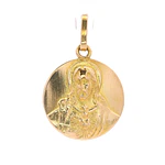 Colgante de Oro Amarillo 18K Medalla Sagrado Corazón de Jesús