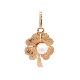 Colgante de Oro Amarillo 18K Flor con 1 Perla