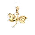 Colgante de Oro Amarillo 18K Libélula con 1 micropiedra Incolora