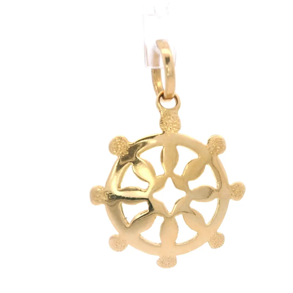 Colgante de Oro Amarillo 18K Timón Calado