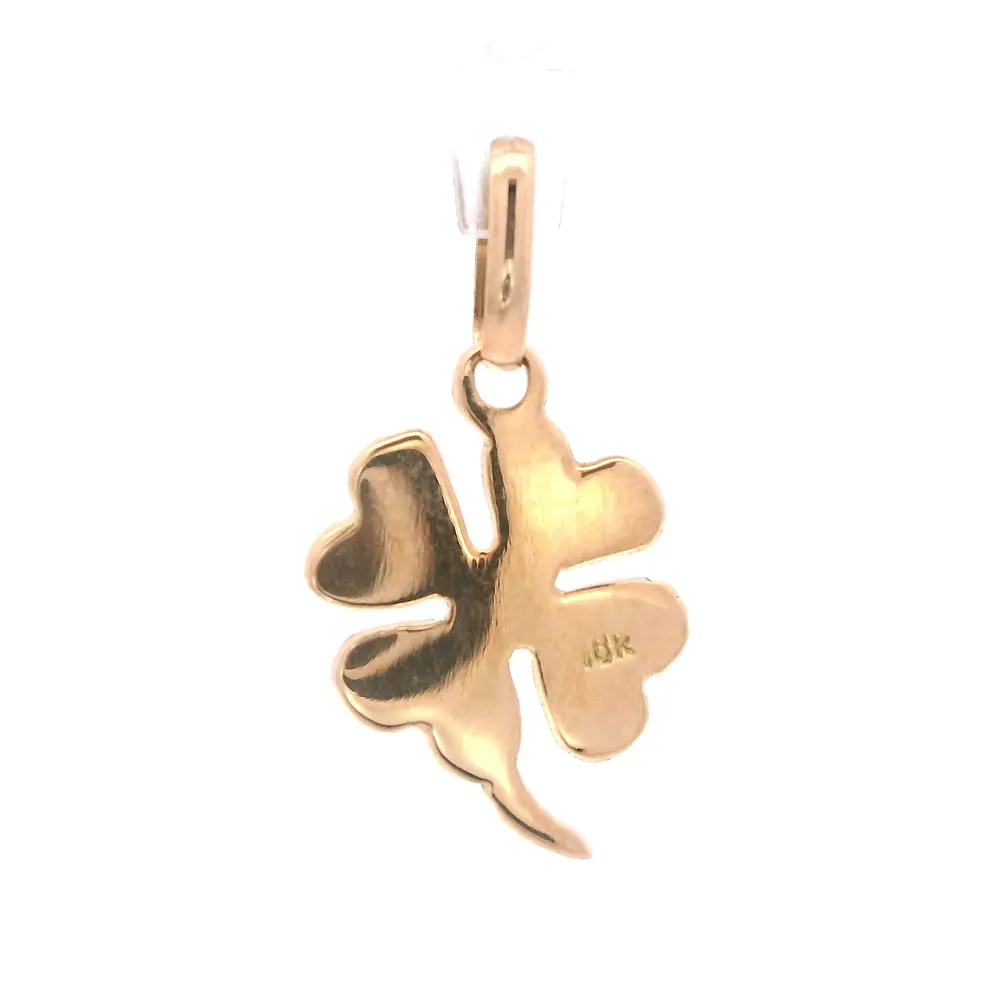 Colgante de Oro Amarillo 18K Flor Trébol