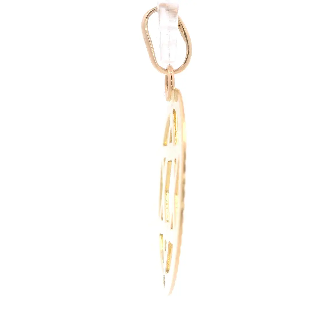 Colgante de Oro Amarillo 18K Estrella de David Tallada