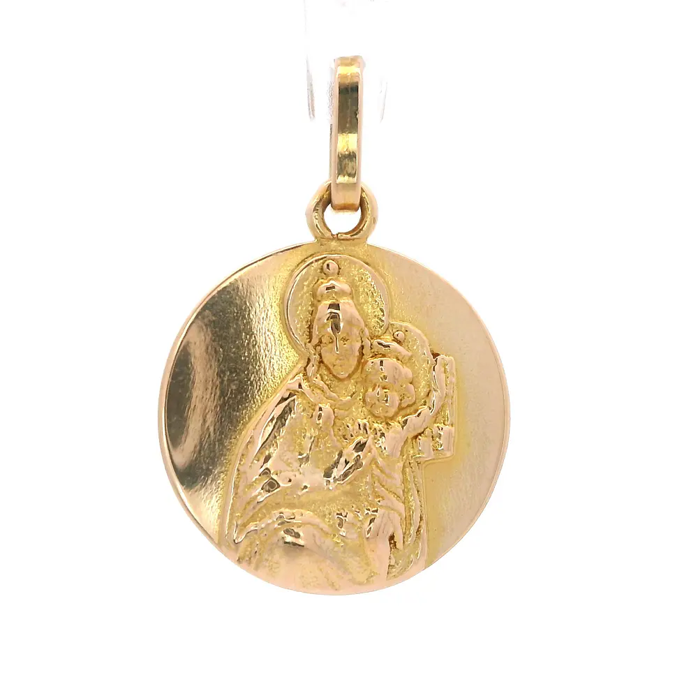 Colgante de Oro Amarillo 18K Medalla Sagrado Corazón de Jesús