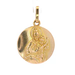 Colgante de Oro Amarillo 18K Medalla Sagrado Corazón de Jesús