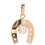 Colgante de Oro Amarillo 18K Herradura con Chatón, 1 Piedra Incolora