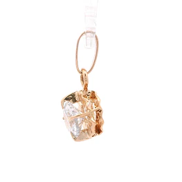 Colgante de Oro Amarillo 18K Chatón Circular con 1 Piedra Incolora