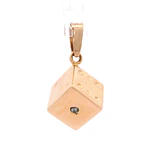 Colgante de Oro Amarillo 18K Dado con 1 Micropiedra Incolora