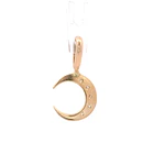 Colgante de Oro Amarillo 18K Media Luna con Micropiedras Incoloras