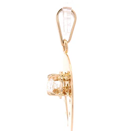Colgante de Oro Amarillo 18K Herradura con Chatón, 1 Piedra Incolora