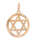 Colgante de Oro Amarillo 18K Estrella de David Tallada