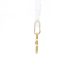 Colgante de Oro Amarillo 18K Mano de Fátima con Micropiedras Verdes e Incoloras