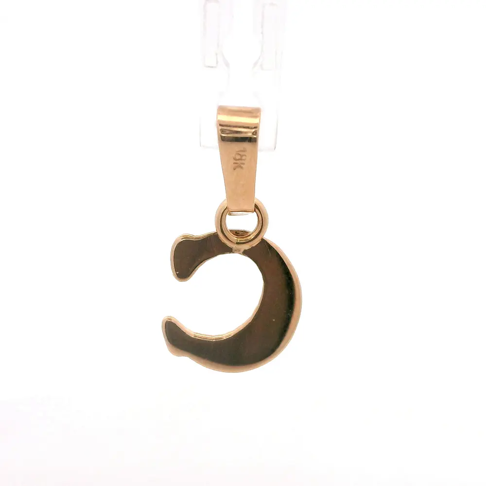 Colgante de Oro Rosado 18K Letra C