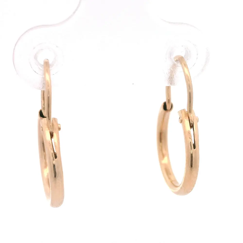 Aros de Oro Amarillo 18K Tubular