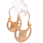 Aros de Oro Amarillo 18K Lágrima de Luna con Flor Tallada