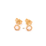 Aros de Oro Amarillo 18K Flor con 1 Perla