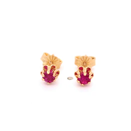 Aros de Oro Amarillo 18K Flor