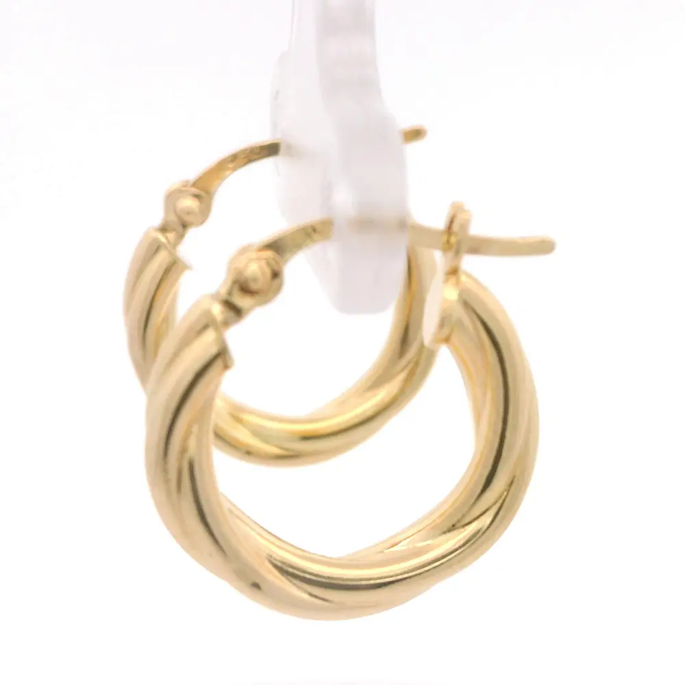 Aros de Oro Amarillo 18K Trenzado
