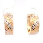 Aros de Tres Oros 18K Huggies Diamantado