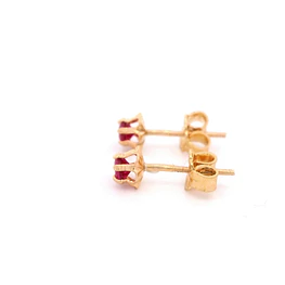 Aros de Oro Amarillo 18K Flor