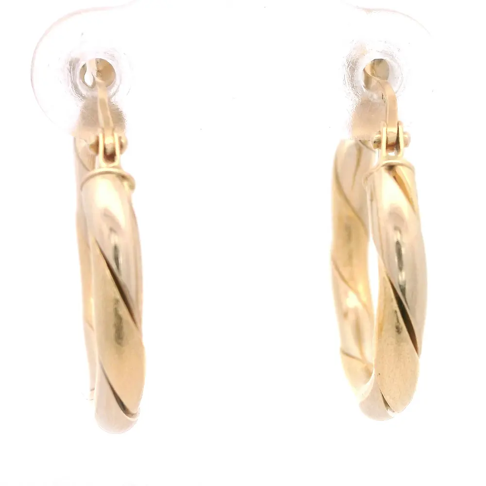 Aros de Dos Oros 18K Trenzado Mateado