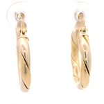 Aros de Dos Oros 18K Trenzado Mateado