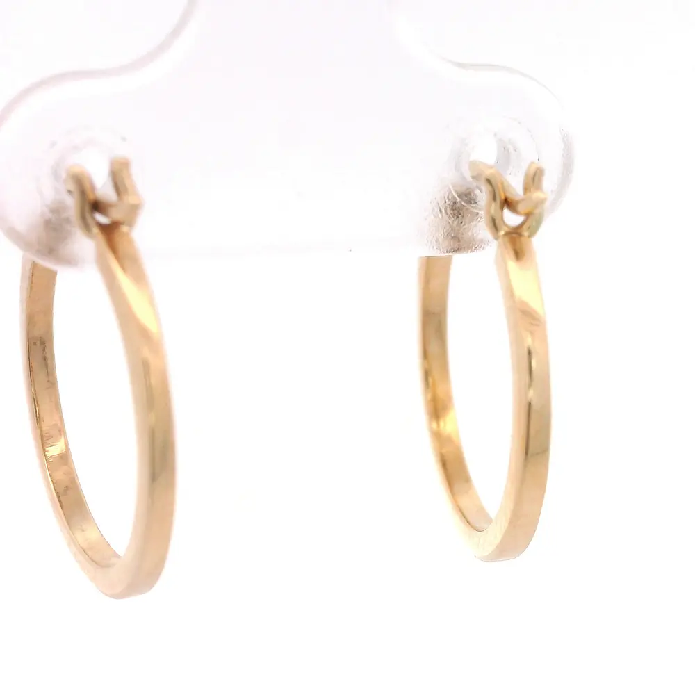 Aros de Oro Amarillo 18K Tubular Plano