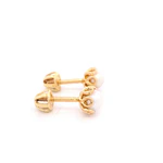 Aros de Oro Amarillo 18K Flor con 1 Perla