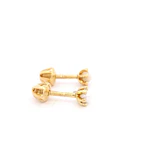 Aros de Oro Amarillo 18K Pistilos con 1 Perla