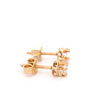 Aros de Oro Amarillo 18K Chaton Circular