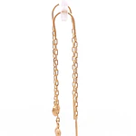 Aros de Oro Amarillo 18K Corazón Bombe Colgante con Cadena Tubular